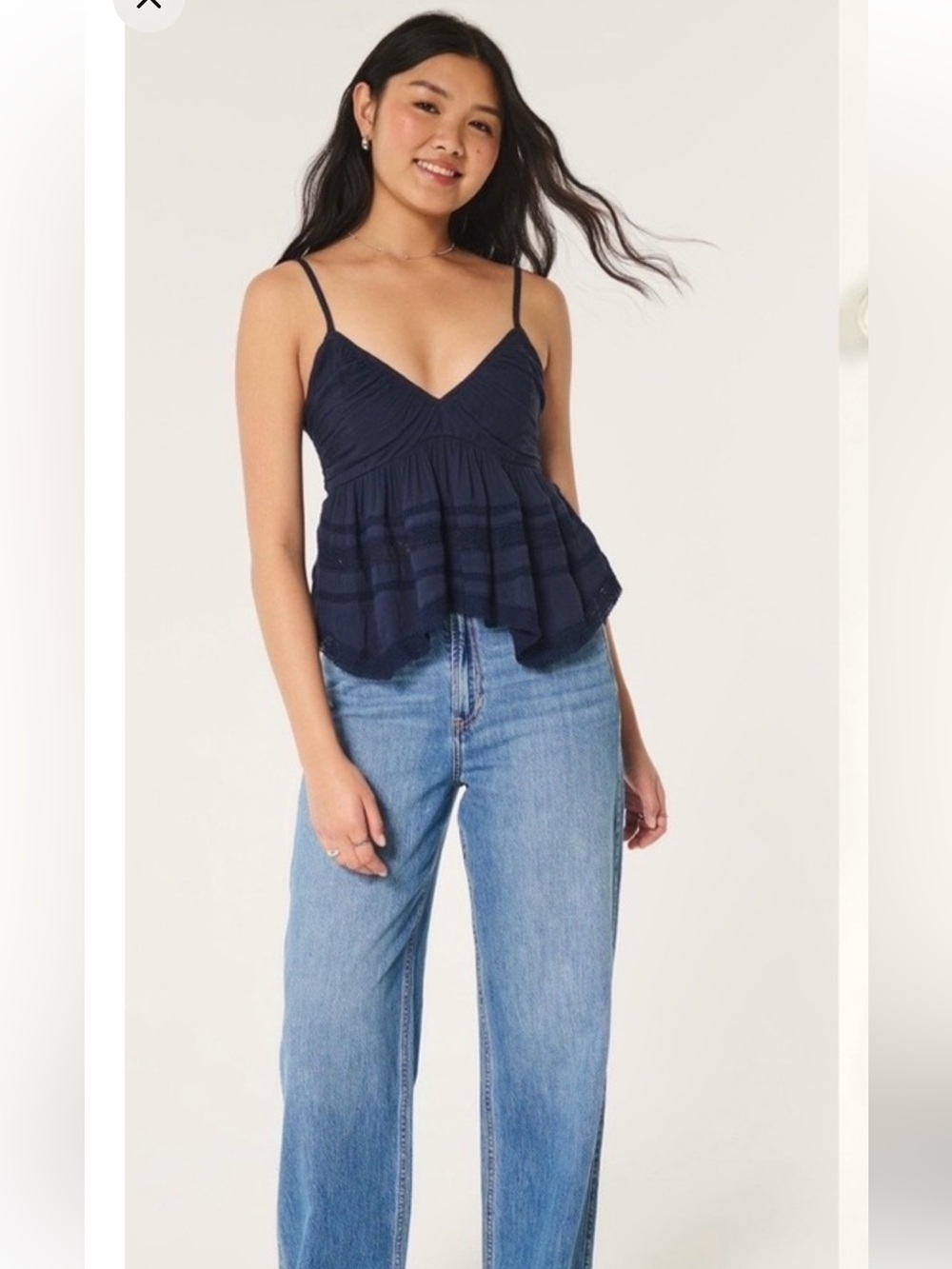 Hollister Co. Bare Showstopper Babydoll Tank Womens Size XS
